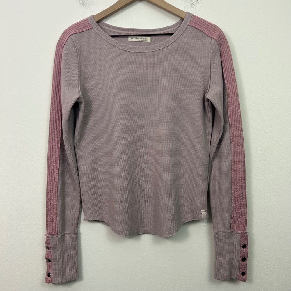 Free People We the‎ Free Tasha Thermal Top Mauve Size Medium